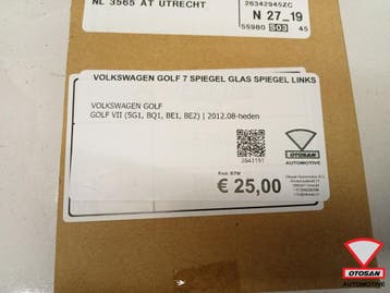 Volkswagen golf 7 spiegel glas spiegel links, Auto-onderdelen, Ophalen, Gebruikt, Volkswagen