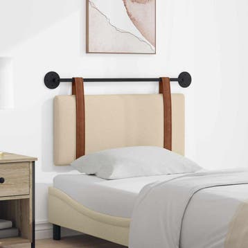 vidaXL Hangend hoofdbord Crème Antiek PU, Verzenden, Nieuw, Crème, Overige materialen