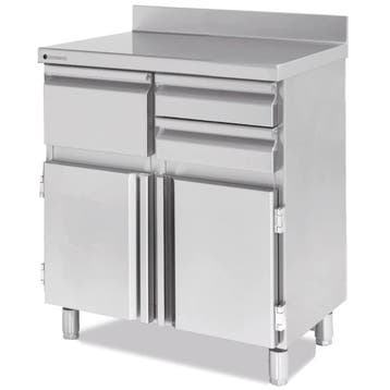 Koffiewerkbank | 600 RANGE | RVS | Draaideuren + Afkloplade, Verzenden, Nieuw in verpakking