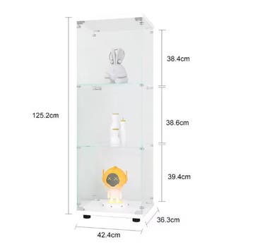Glazen Vitrinekast met Slot – Drielaagse Moderne Displaykast, Huis en Inrichting, Kasten | Vitrinekasten, Verzenden, Nieuw