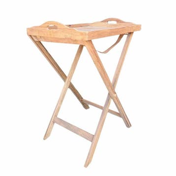 Teakhouten butlertray met inklapbaar onderstel, Ophalen of Verzenden, Nieuw