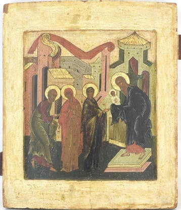 Icoon - Intrede van Christus in de tempel - Hout
