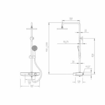 Regendouche Thermostatisch Ivory (Met Handdouche), Ophalen of Verzenden, Nieuw