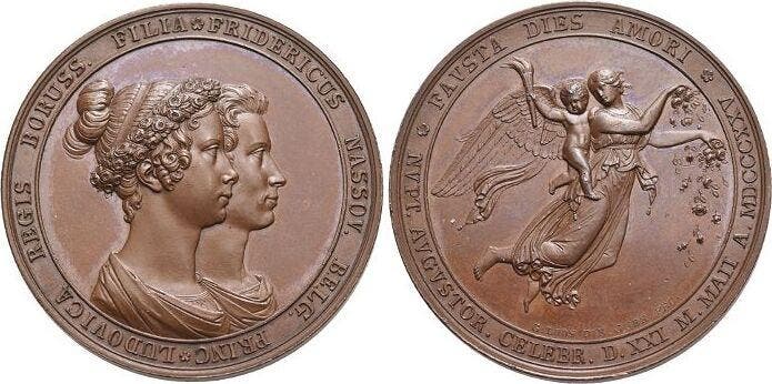 Bronze-medaille 1825 Brandenburg-Preussen Pruisen Luise A..., Postzegels en Munten, Penningen en Medailles, Verzenden