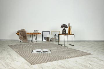 Japandi Vloerkleed | Viva | Bogen | Zilver | 120x170 cm, Verzenden, Nieuw