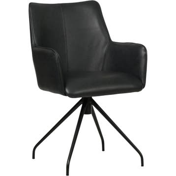 Leren draaibare eetkamerstoel Wave, Ophalen of Verzenden, Nieuw, Leer, Bohemian, Eigentijds, Industrieel, Modern, Scandinavisch