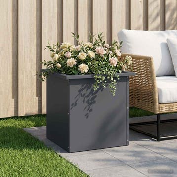 vidaXL Plantenbak met led Antraciet 40 x 40 x 40 cm Staal, Verzenden, Minder dan 60 cm, Nieuw, Metaal
