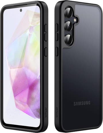 Samsung A35 Hybrid Shockproof Bumper semi transparant/zwart, Verzenden, Nieuw