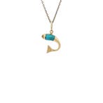 Gouden vintage vis hanger met turkoois 14 kt, Ophalen of Verzenden, Nieuw