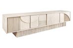 Massief houten TV Lowboard ART DECO 200cm Wit Gelimineerd, Ophalen of Verzenden, Nieuw