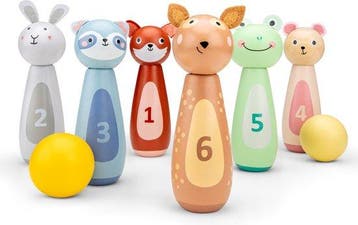 Woet® Houten Dieren Bowling Set voor Kinderen - Kegelspel, Verzenden, Nieuw