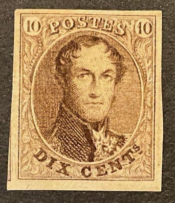 België 1861 - Leopold I - Medaillon zonder watermerk - 10c, Gestempeld