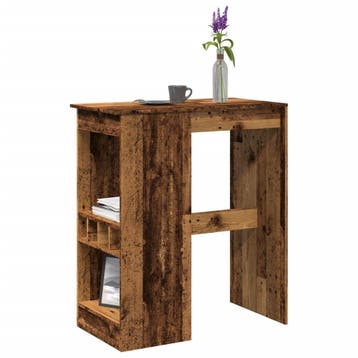 vidaXL Bartafel met rekken 90x47,5x103,5 cm bewerkt hout oud, Verzenden, Nieuw