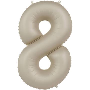 Folie Ballon cijfer 8 Cream Latte 86 cm, Verzenden, Nieuw, Feestartikel, Verjaardag