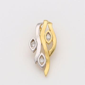 Hanger - 18 karaat Geel goud, Witgoud Diamant (Natuurlijk)