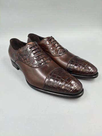 Dami-With Crocodile-44.5 Oxfords-Toe Cap-No Minimum! -, Nieuw