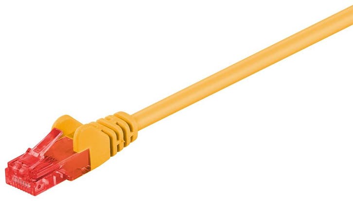 CAT 6 netwerkkabel, U/UTP, CCA-0.25 m / Geel, Computers en Software, Pc- en Netwerkkabels, Nieuw, Ophalen of Verzenden