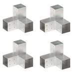 vidaXL Paalverbindingen 4 st Y-vorm 81x81 mm gegalvaniseerd, Verzenden, Nieuw