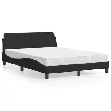 vidaXL Bed met matras Dover fluweel zwart 120x200 cm, Verzenden, Zwart, Nieuw, Twijfelaar
