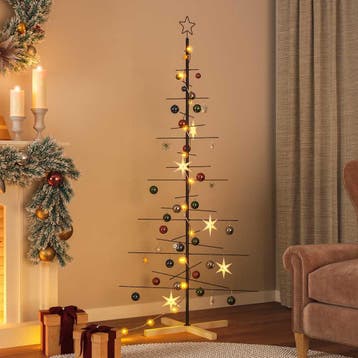 vidaXL Kerstdecoratie kerstboom met houten basis 180 cm, Diversen, Verzenden, Nieuw