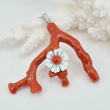 Bloedkoraal - Zilver - Ketting met hanger - CORALLO