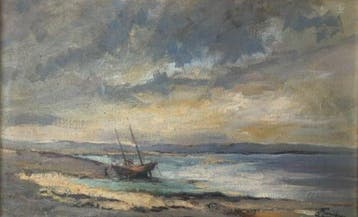 Boniface [école française du XXe] - Le Bateau couché. Ile