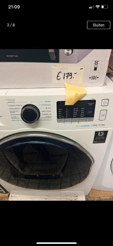 Wasdroogcombinatie Samsung / Aeg, Witgoed en Apparatuur, Wasmachines, 85 tot 90 cm, 1200 tot 1600 toeren, 8 tot 10 kg, Gebruikt