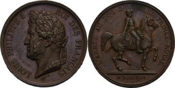Brons medaille 1842 Frankreich Louis Philippe 1830-1848, Verzenden