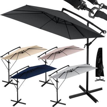 Zweefparasol - Tuinparasol - Parasol 250 cm - Met voet - Met, Verzenden, Zo goed als nieuw