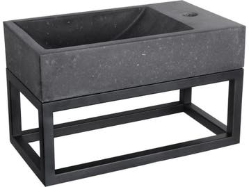 Differnz Bombai black - Natuurstenen wasbak - 40 x 22 x 9 cm, Verzenden, Nieuw