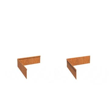 Cortenstaal kantopsluiting geplet 90° hoek 30x30x0,2x10cm, Overige materialen, Nieuw, Minder dan 25 cm, Border