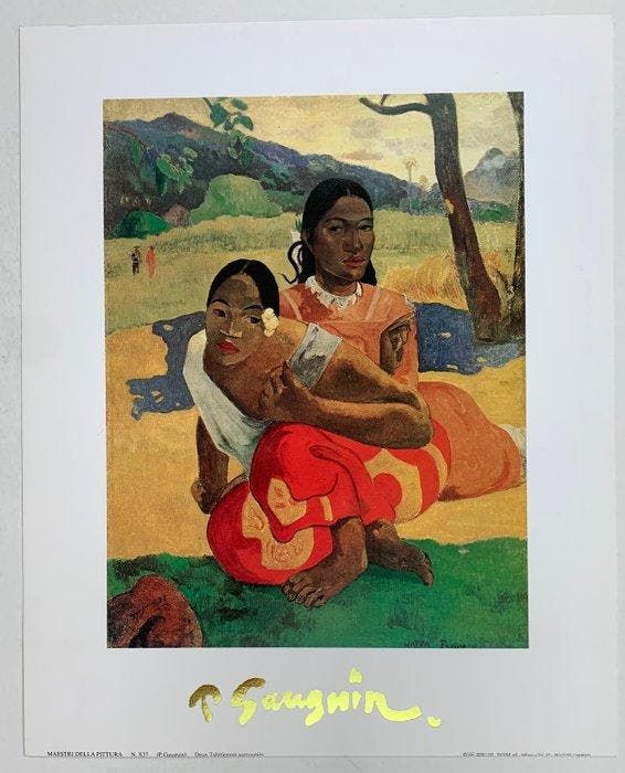 Paul Gauguin (1848-1903) - Two Tahitianerinnen - Artprint -, Antiek en Kunst, Kunst | Tekeningen en Foto's