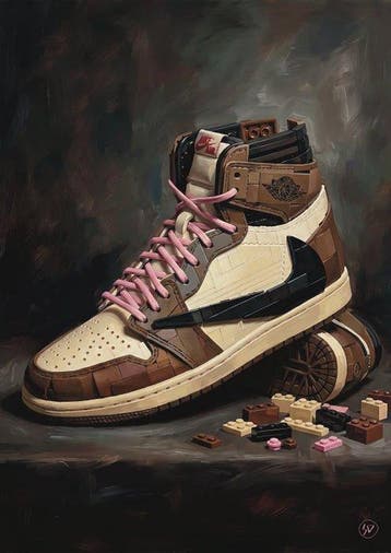 SDIMART - Nike Air Jordan 1 Cactus Jack Lego Art Bricks, Nieuw