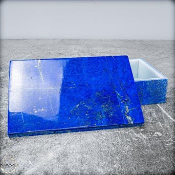 Zeer oud koningsblauw lapis lazuli juwelendoos- 756.66 g