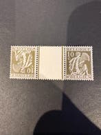 België 1932 - Kopstaande postzegel met tussenstuk 10c Olijf, Gestempeld