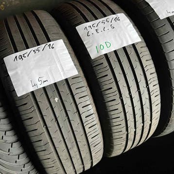2 x Continental EcoContact 6 195-55-16 Zomerbanden 4,5mm, Gebruikt, 16 inch, Ophalen of Verzenden, Band(en)