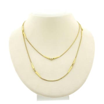 Lange gouden Venetiaanse schakelketting., Ophalen of Verzenden, Gebruikt, Goud, Goud