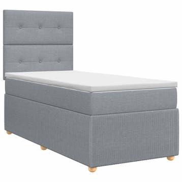 vidaXL Boxspringbed met matras Lichtgrijs 80 x 200 cm Stof, Verzenden, Nieuw