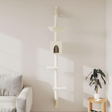 vidaXL Kattenmeubel wandgemonteerd met krabpaal 187 cm, Verzenden, Nieuw