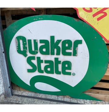Quaker State Aluminium Bord Origineel 170 x 127 cm, Verzamelen, Merken en Reclamevoorwerpen, Ophalen, Gebruikt