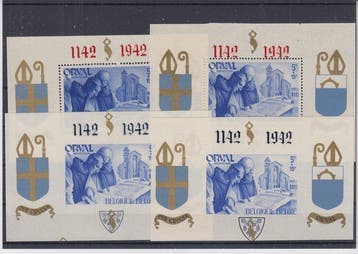 België 1942 - Orval - OBP : BL 18A/21A ongenummerd, Gestempeld