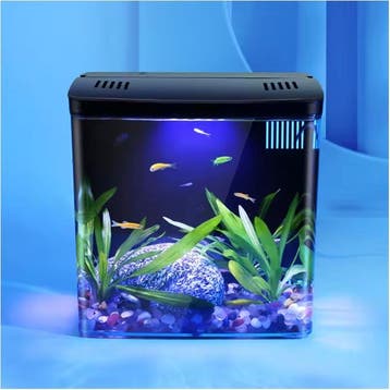 Mini Aquarium met Filter en LED – Vissentank voor Bureau, Dieren en Toebehoren, Vissen | Aquaria en Toebehoren, Verzenden, Nieuw