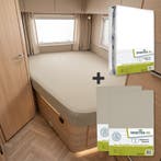 Textielpakket Frans bed - 1 molton met 2 hoeslakens - links, Eenpersoons, Verzenden, Nieuw, Wit
