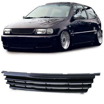 Zwarte Gril Zonder Embleem VW Polo 6N 1994 - 1999 RL866, Nieuw, Voor, Volkswagen