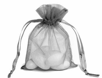 c.a. 100 x mini organza zakjes 5 x 7 cm grijs, Ophalen of Verzenden, Nieuw