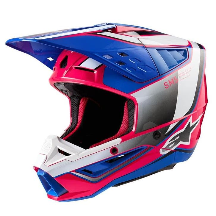 Alpinestars S-M5 Sail Helm Ece 22.06 Wit Diva Roze Enamel, Motoren, Kleding | Motorhelmen, XXL, Nieuw met kaartje, Overige merken