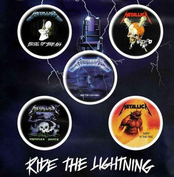 Metallica button Ride the Lightning officiële merchandise, Ophalen of Verzenden, Nieuw, Kleding