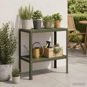 vidaXL Planttafel 100 x 50 x 80 cm Gepoedercoat staal, Verzenden, Nieuw