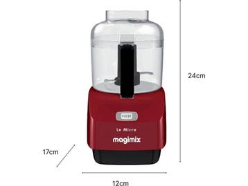 Magimix Micro - Hakmolen - Hakt mixt emulgeert - Rood, Verzenden, Nieuw