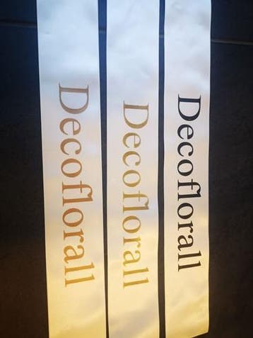 Bedrukt lint Creme met Mat Gouden opdruk 100 mm 80 cm, Ophalen of Verzenden, Nieuw